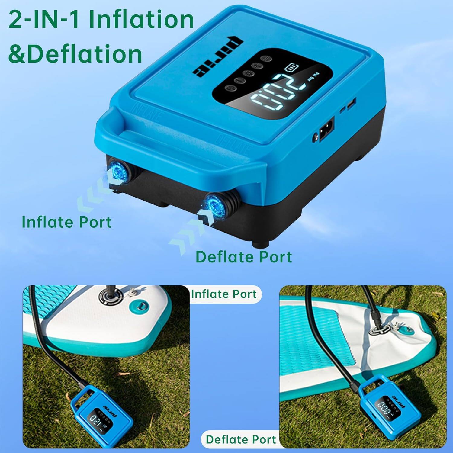 2-IN-1 Inflation & Deflation

Inflate Port
Deflate Port

Inflate Port
Deflate Port