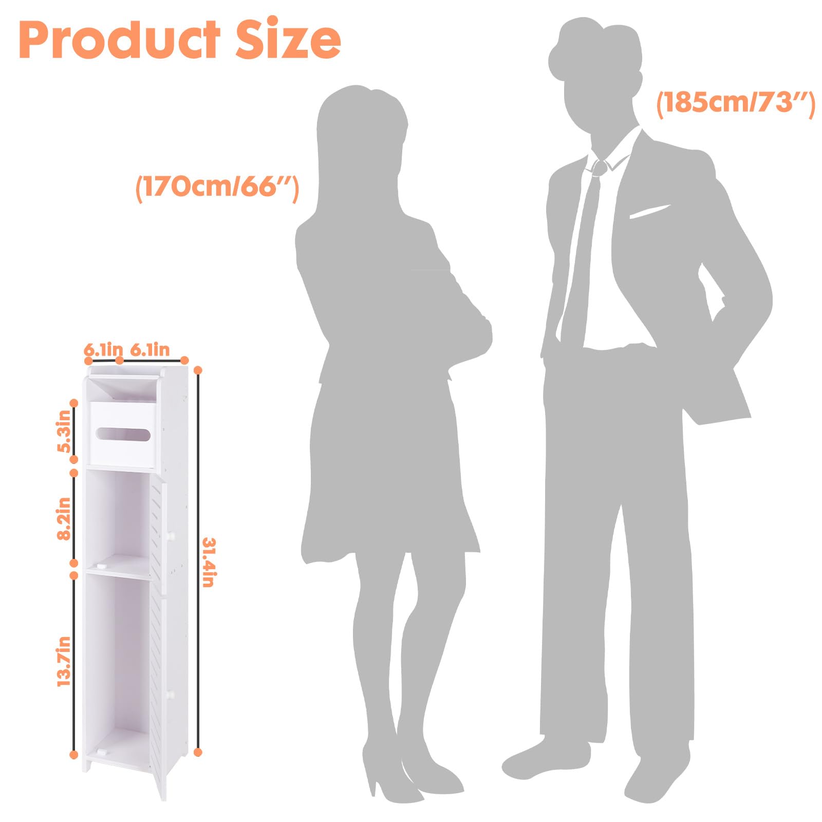 Product Size

(185cm/73")

(170cm/66")

6.1in x 6.1in

5.3in

8.2in

13.7in

up to 12