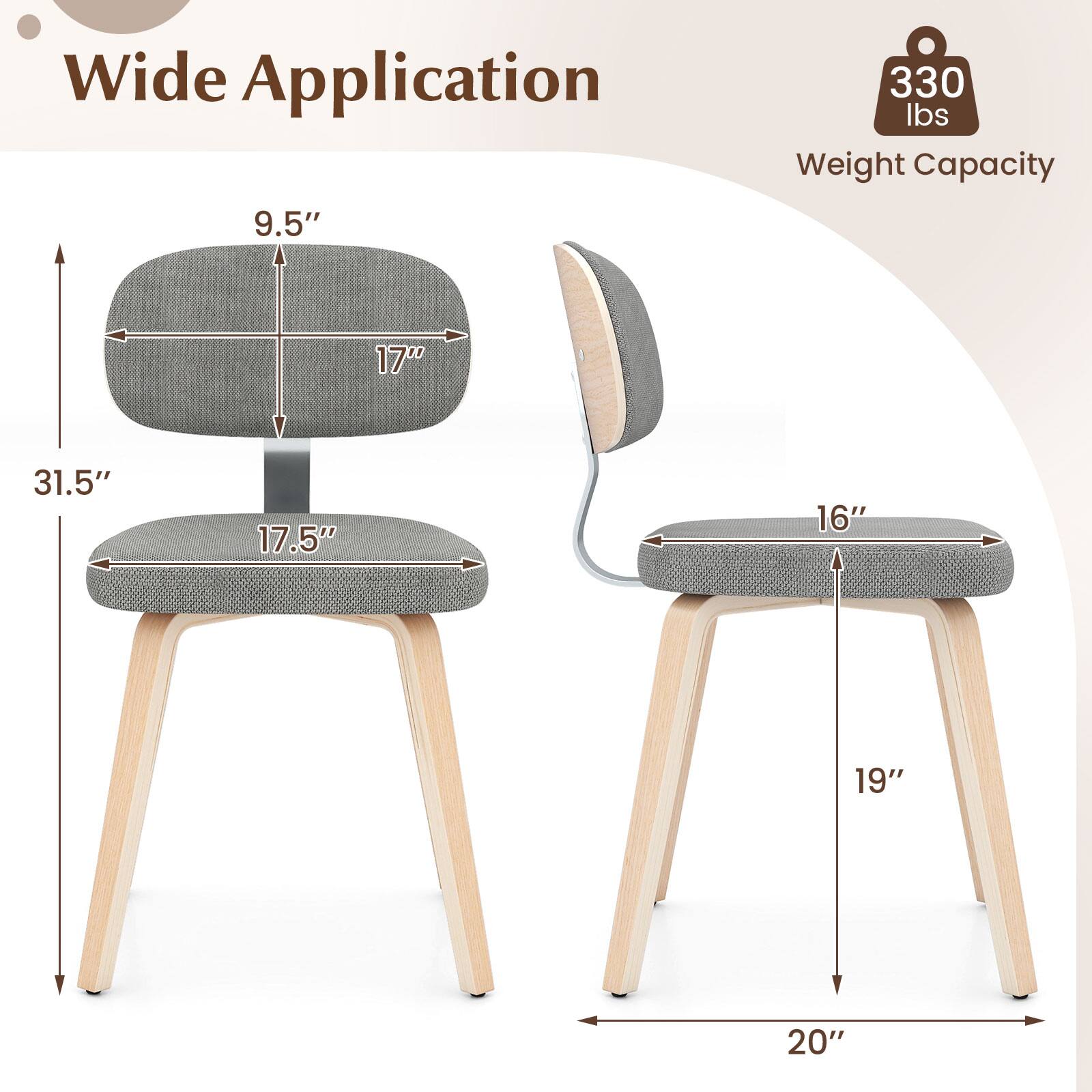 Wide Application  
9.5"  
330 lbs Weight Capacity  
17"  
31.5"  
17.5"  
16"  
19"  
20"