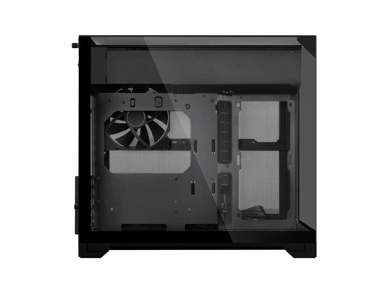 Alt View 9. Lian Li - O11 Vision-M O11VMX Dual-chamber Design Pre-installed 140 mm Fan Micro ATX Case - Black.