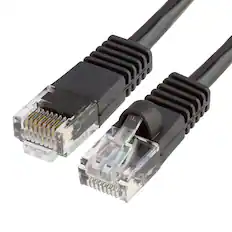Front. Cmple.com - Cat5e Ethernet Cable 100ft Black 1Gbps RJ45 LAN 350MHz UTP Network Patch Cord - Black.
