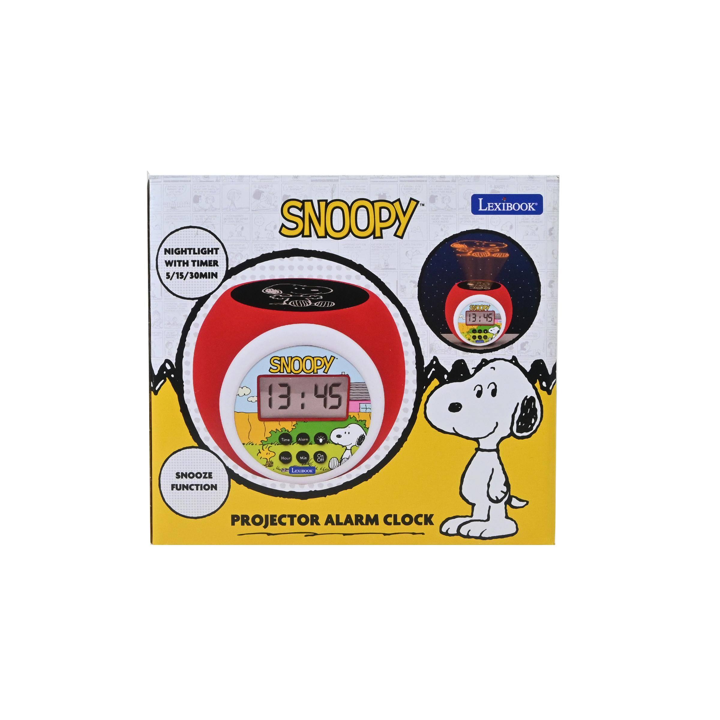 NIGHTLIGHT WITH TIMER 5/15/30MIN LEXIBOOK SNOOPY eswa MA AW CARI 3:45 55 BES ... - SNOOPY 13 13:45 : : - SNOOZE FUNCTION s PROJECTOR ALARM CLOCK