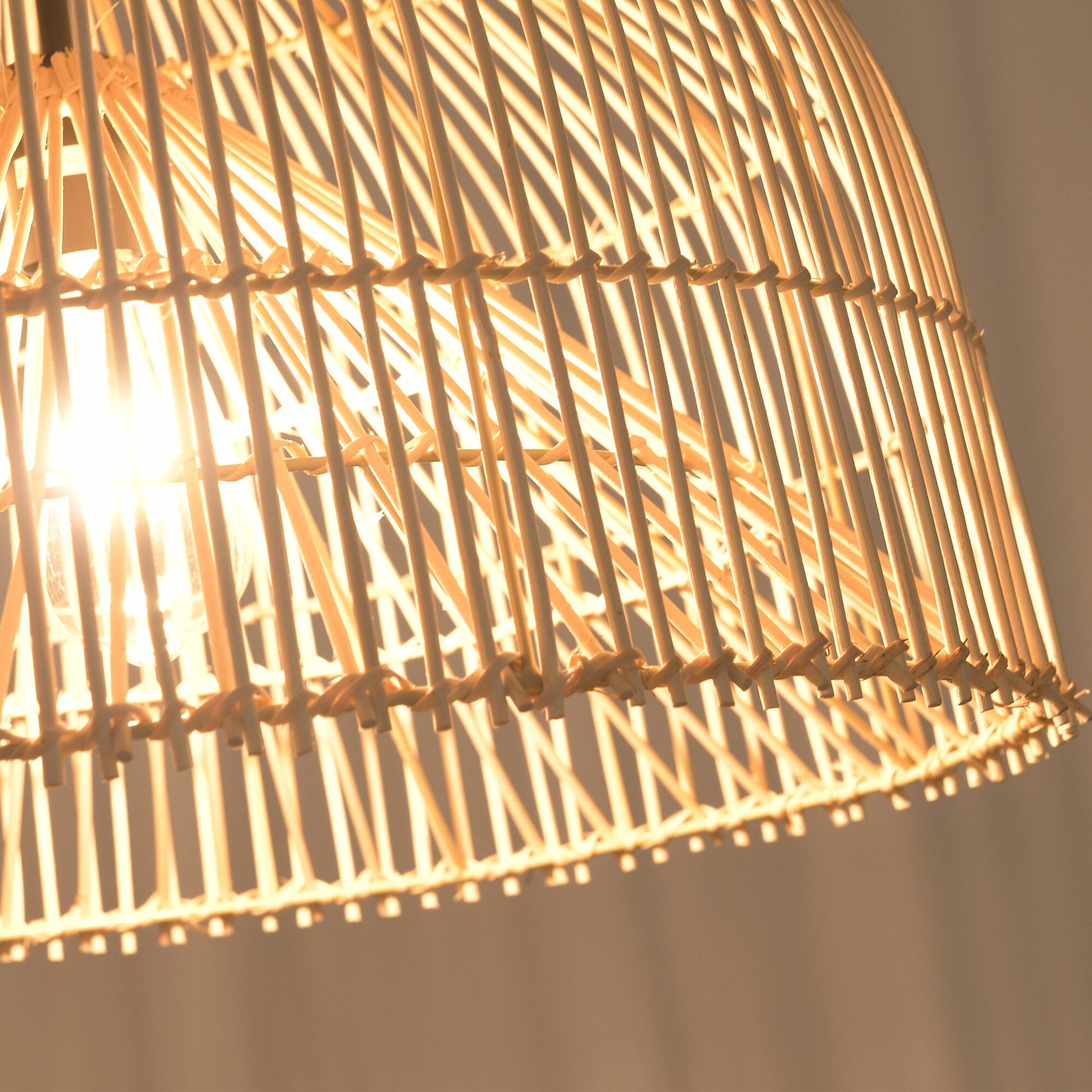 Alt View 8. Parrot Uncle - 1-Light Boho Brown Rattan Hand-Woven Cloche Hanging Basket Pendant Light - Brown.