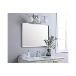 Elegant Decor - Aluminum Frame Rectangle Mirror 24x36 In - Silver