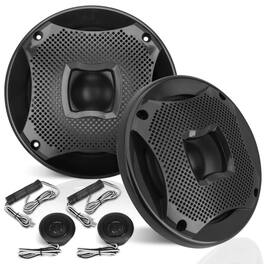 Lanzar - 6.5" Marine Speakers – 2-Way System, 450W Max Power, Waterproof, Flush Mount, Resin Cloth Surround