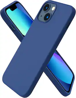 Ornarto - Compatible with iPhone 13 Mini Case 5.4", Slim Liquid Silicone 3 Layers Full Covered Cover - Royal Blue