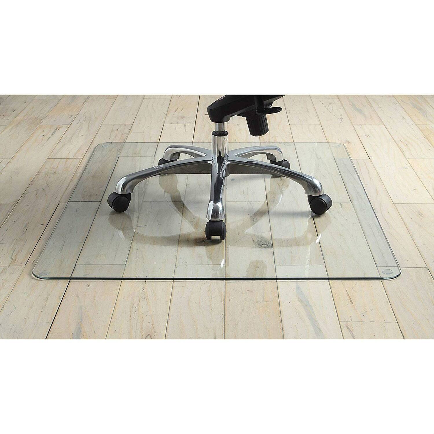 Hivvago - Heavy Duty 36 Inch Tempered Glass Chair Mat - Transparent