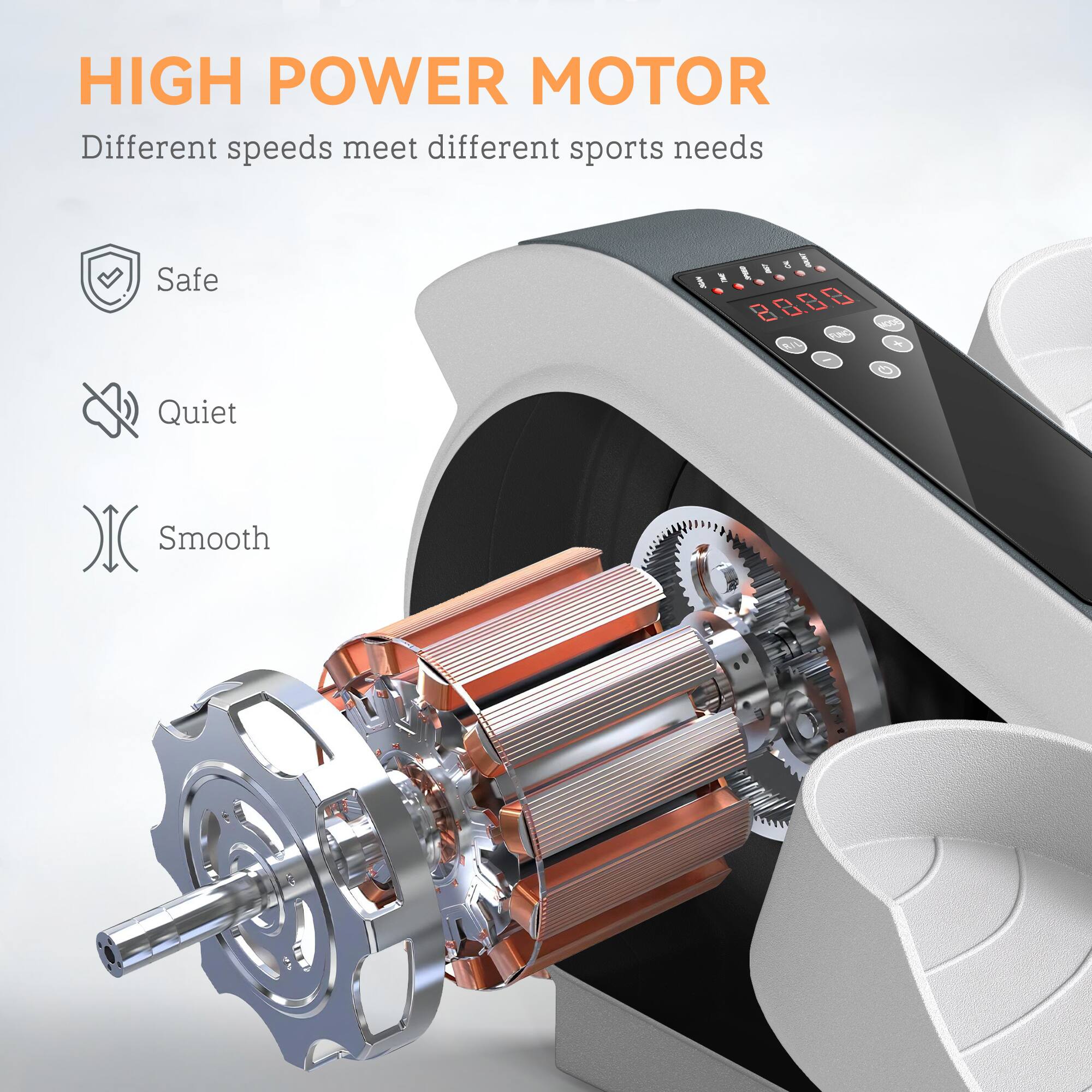 HIGH POWER MOTOR Different speeds meet different sports needs Safe Quiet Smooth
