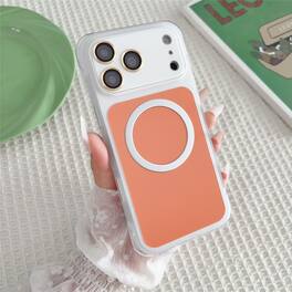 Dteck - Magnetic Case for Apple iPhone 17 Pro Max with Built-in Lens Protector, Slim Dual-Layer Shockproof Protective Cover - Whiteorange