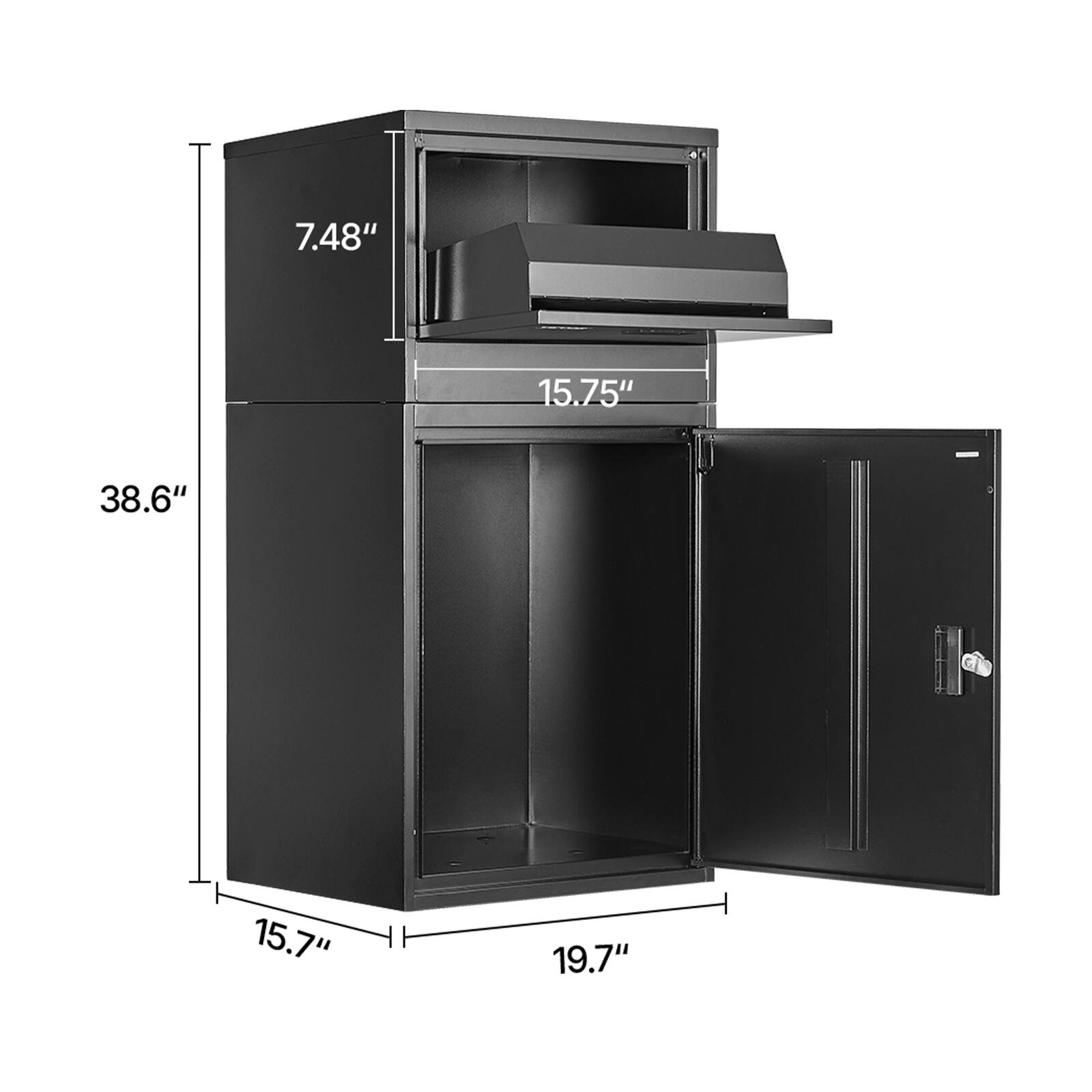 7.48", 15.75", 38.6", 15.7", 19.7"