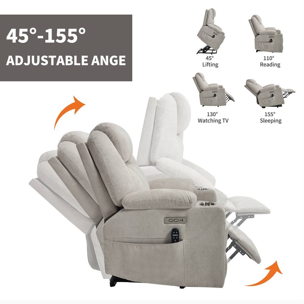 45°-155° ADJUSTABLE ANGLE

45° Lifting
110° Reading
130° Watching TV
155° Sleeping