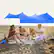 Angle. Costway - Family Beach Tent Canopy with 4 Poles Sandbag Anchors 10'x9' UPF50+ - Blue.