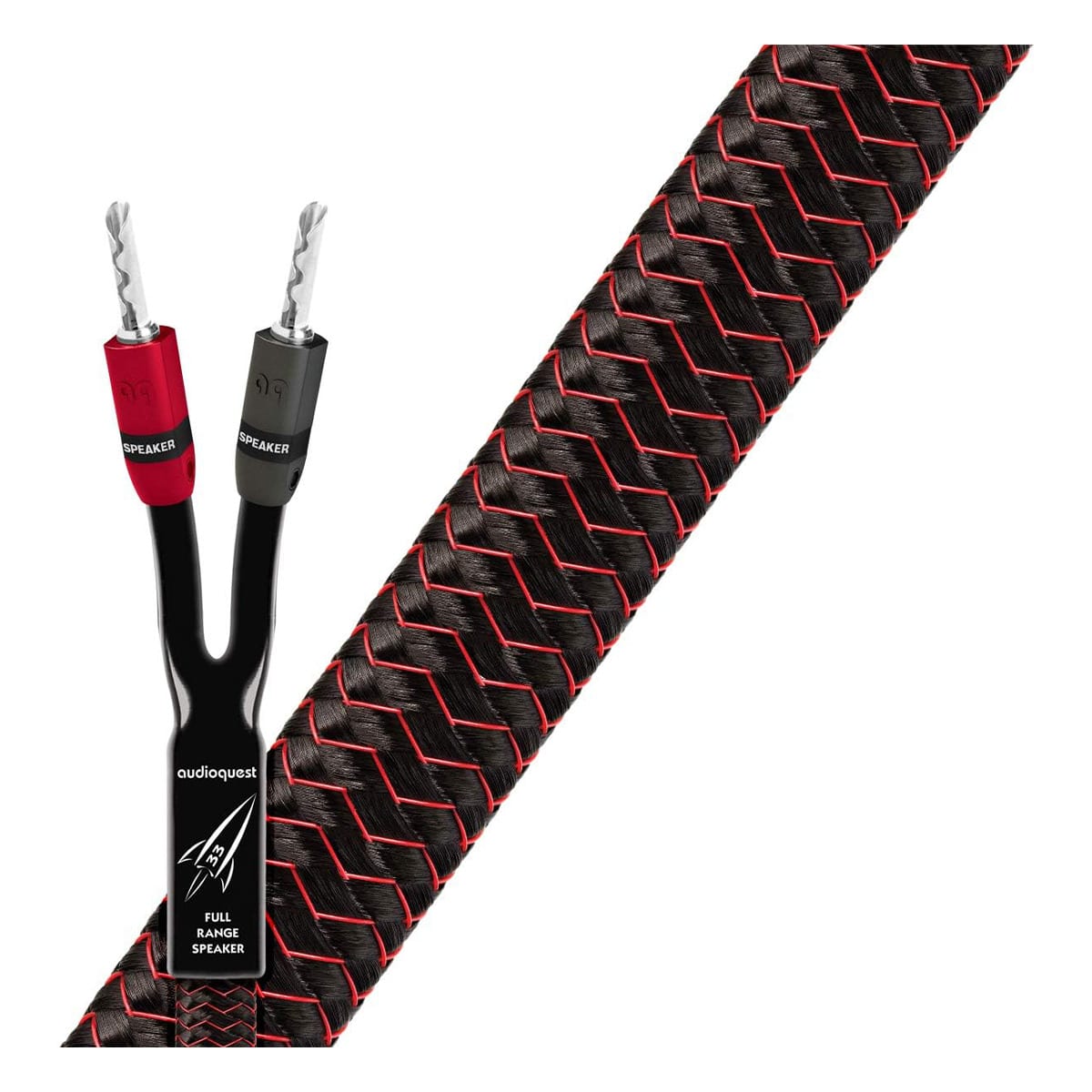 AudioQuest - Rocket 33 Full-Range Speaker Cable with Banana to Banana Connectors - Pair (6 ft.) - Red/Black