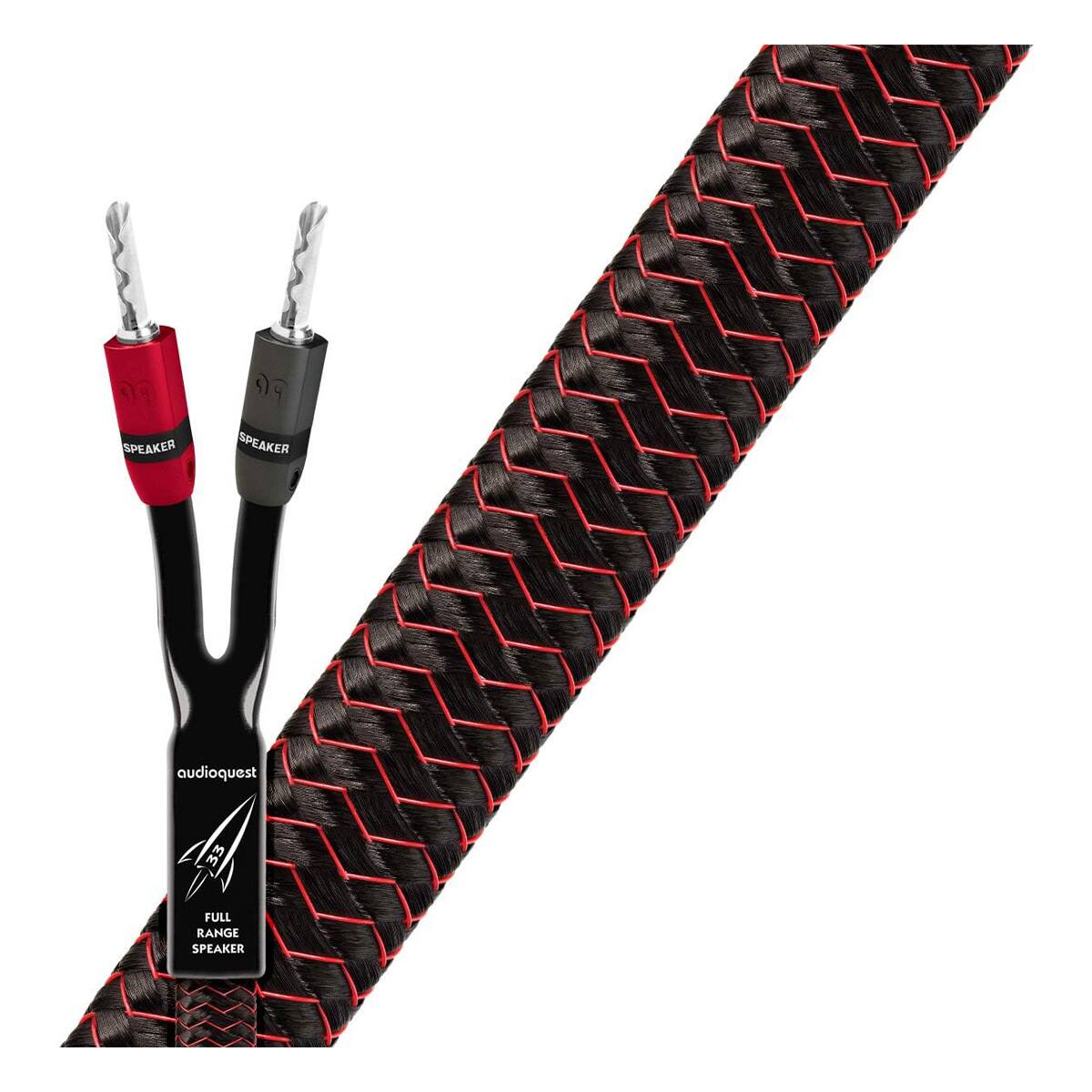 AudioQuest - Rocket 33 Full-Range Speaker Cable with Banana to Banana Connectors - Pair (6 ft.) - Red/Black