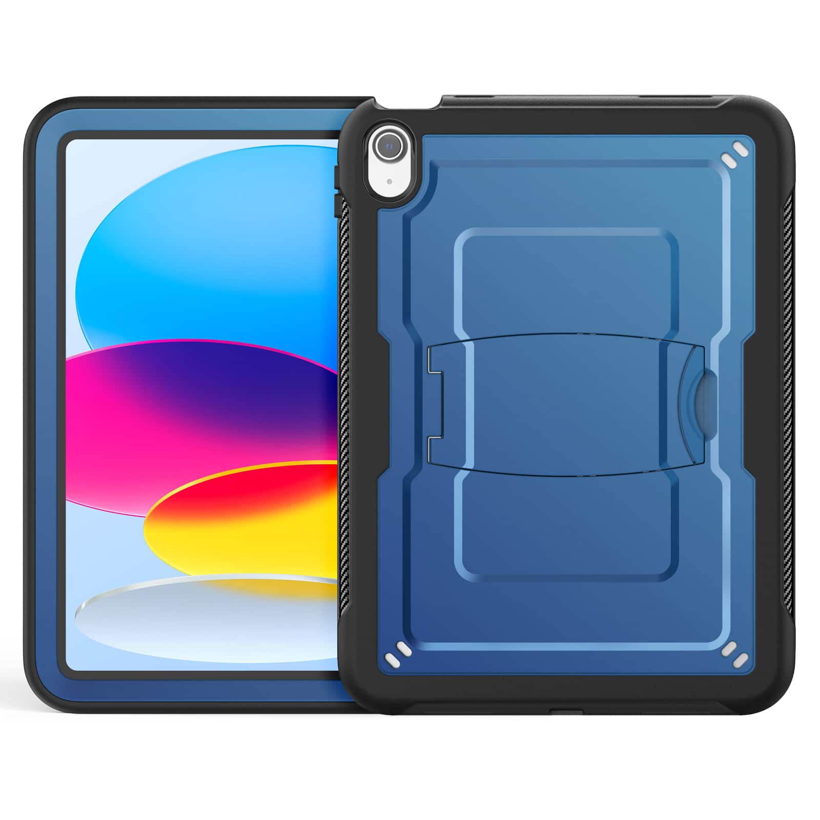 Dteck - Rugged Case for iPad A16 11th Gen 2025 / iPad 10th Gen 10.9" 2022, Heavy Duty Shockproof Cover with Kickstand - Blue