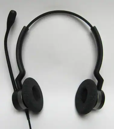 Front. Jabra - BIZ 2300 QD Duo Headset - Stereo - Wired - 150 Hz - 4.50 kHz - Over-the-head - Binaural - Supra-aural - 3.53 ft Cable - Black.