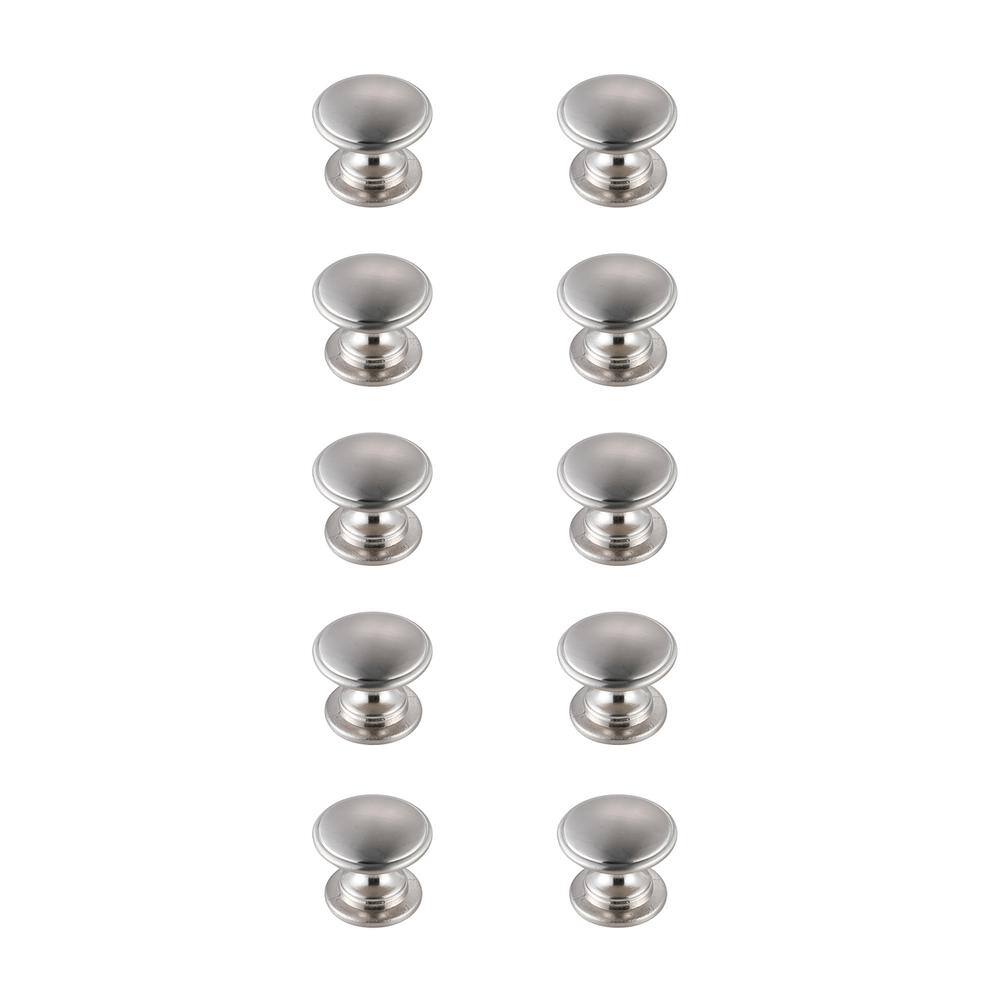 Alt View 2. Elegant Decor - Kaid 1.2" Diameter Brushed Nickel Mushroom Knob Multipack (Set of 10) - Brushed Nickel.