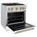 Left. ZLINE - Autograph 30" Classic Gas Range with 4 Burners and Bronze Accents (CGRZ-WM-30-CB) - White.