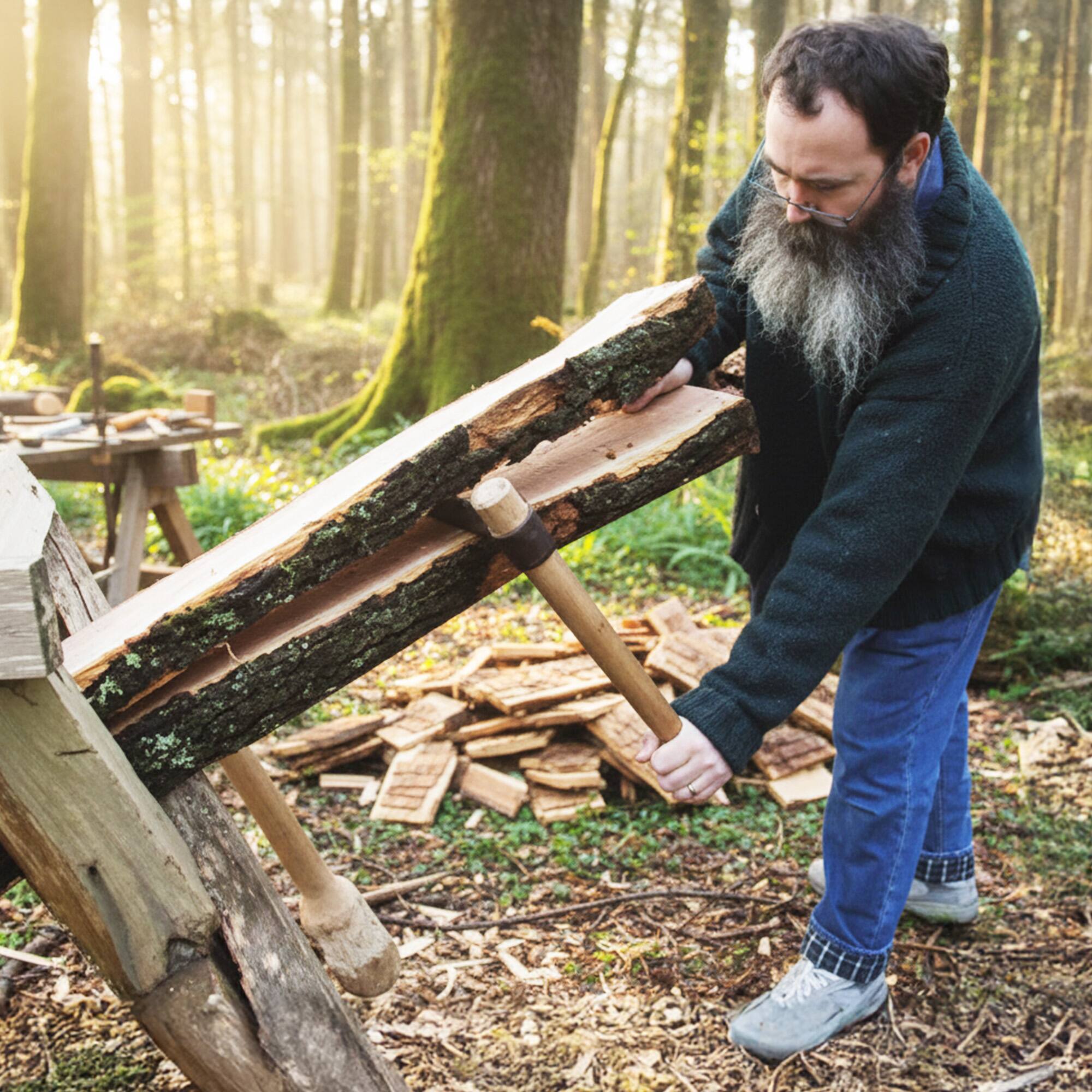 Alt View 3. Timber Tuff - Timber Tuff TMW-62 Shingle Froe Traditional Woodworking Tool for Wood Splitting.