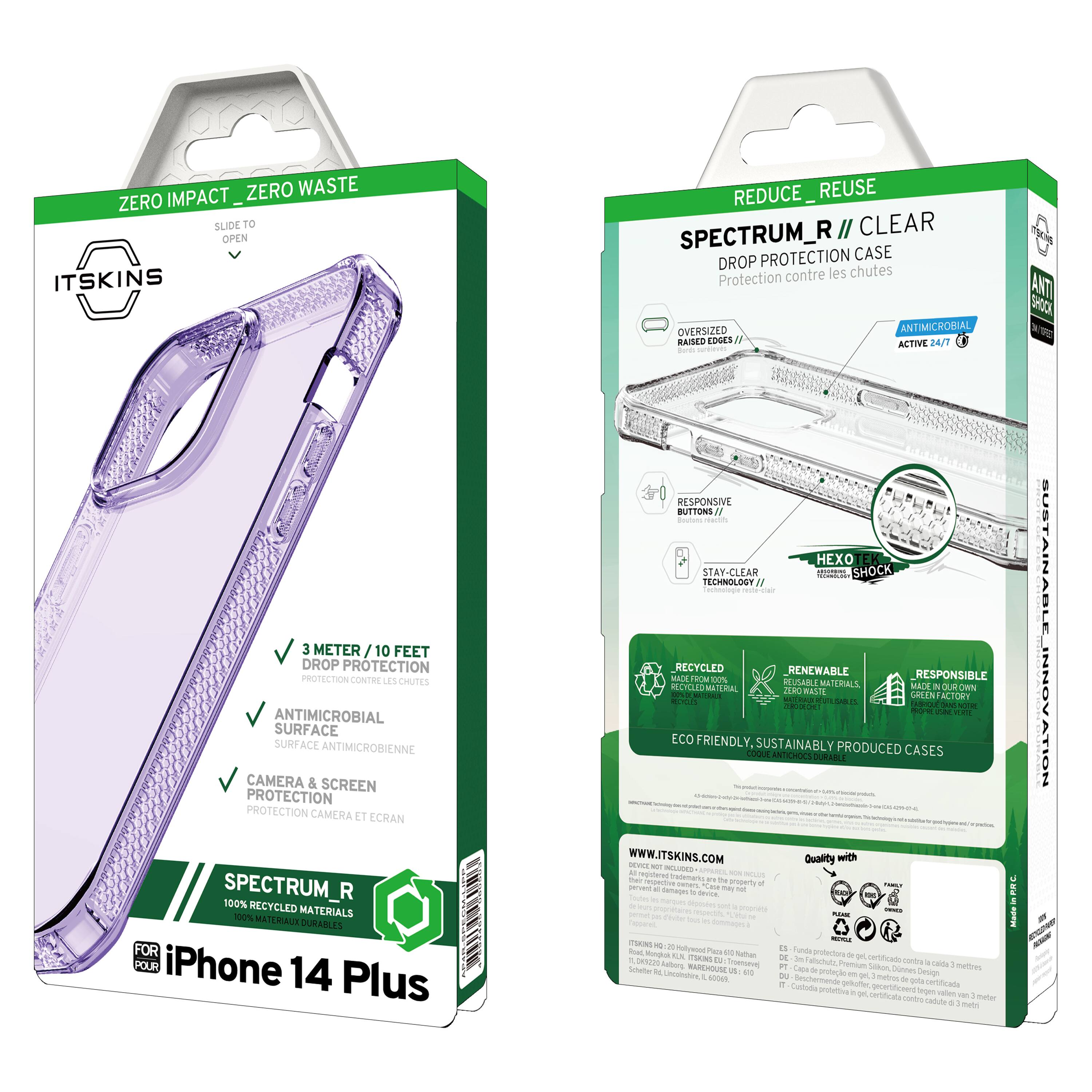 Alt View 3. Itskins - Spectrum R Clear Case for Apple iPhone 14 Plus.