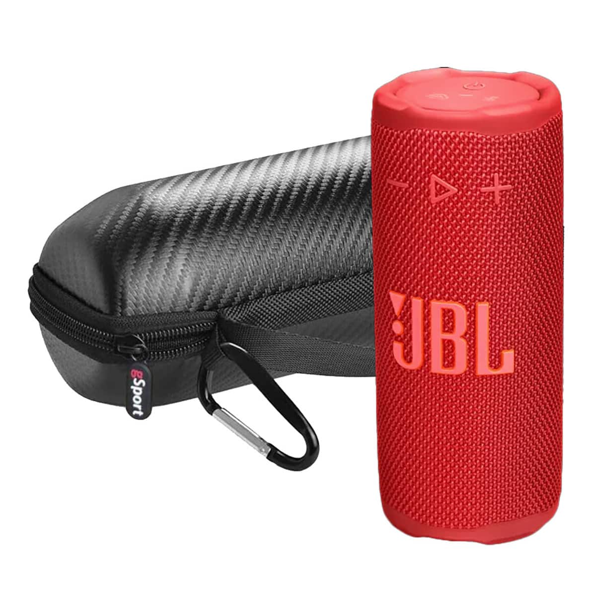 JBL - Grip Compact Portable Bluetooth Speaker Bundle with gSport Case - Red