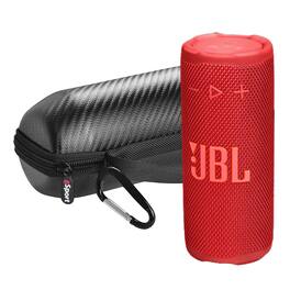 JBL - Grip Compact Portable Bluetooth Speaker Bundle with gSport Case - Red