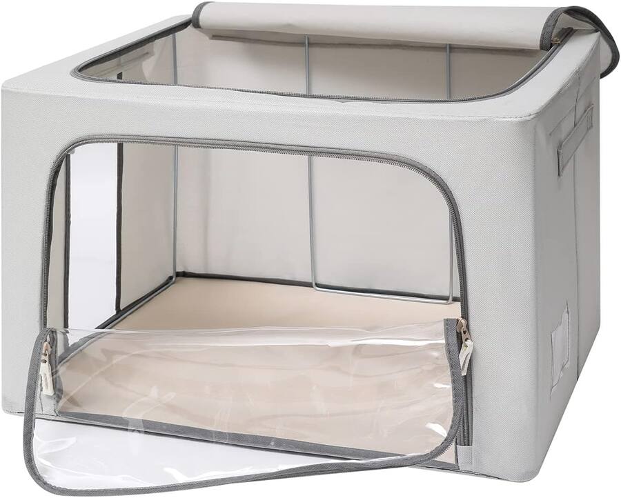 blue 3Pack Frame Storage Box Clothes Storage Bin Bags Oxford Fabric ...