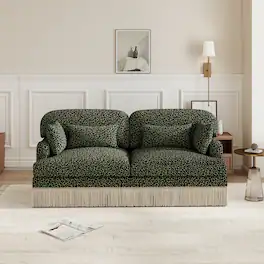 Anysun - Modern Fashion Leopard Print Chenille Deep Seat Loveseat, Easy Assembly - Green