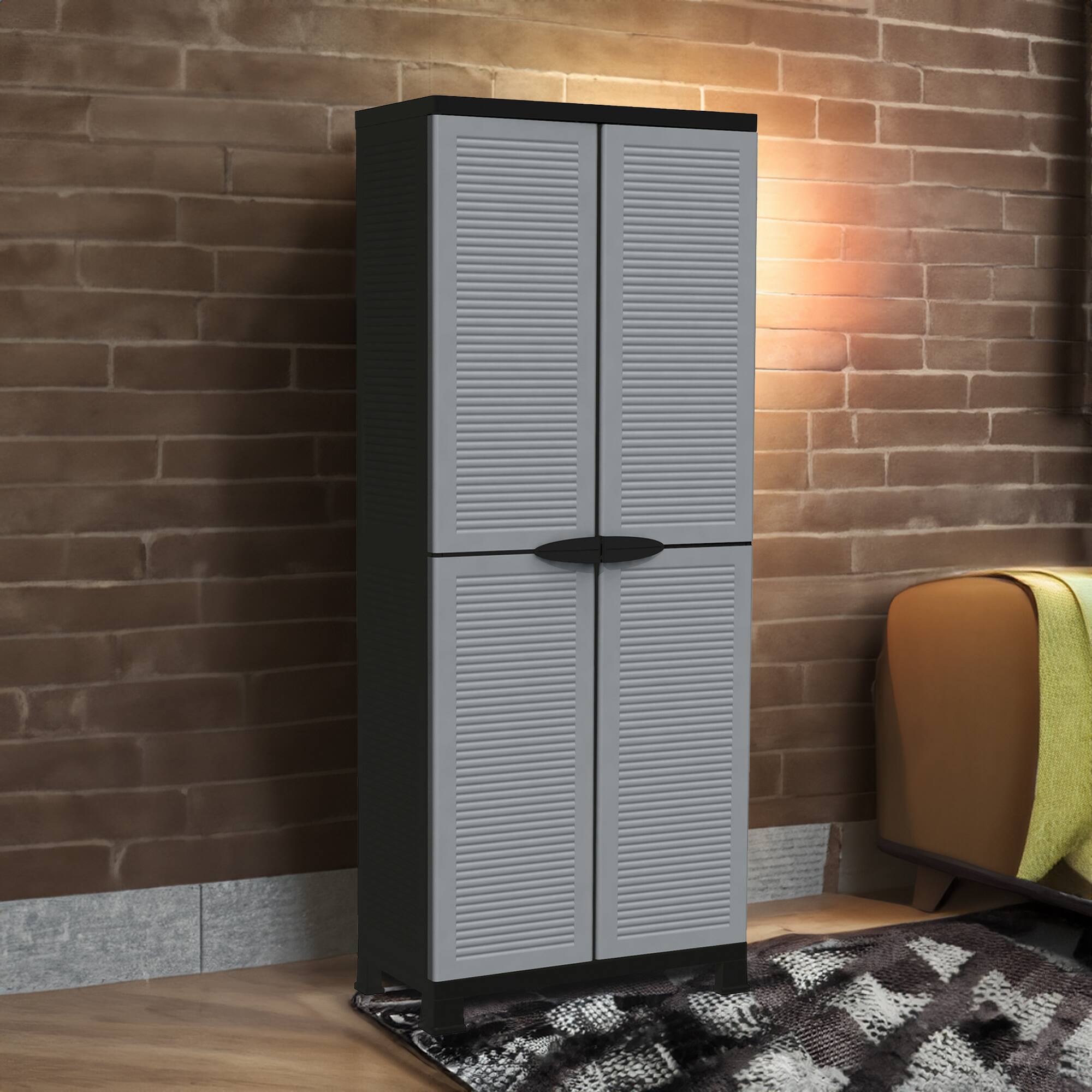 Alt View 4. Ram Quality Products - RAM Quality Products PRESTIGE UTILITY 3 Shelf Lockable Storage Cabinet, Gray - Gray.