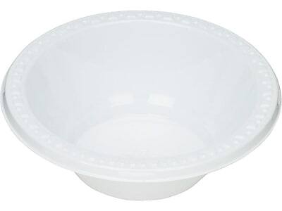 Front. TABLE MATE - Table Mate Plastic Standard Bowls, 12 oz., 125/Pack - White.