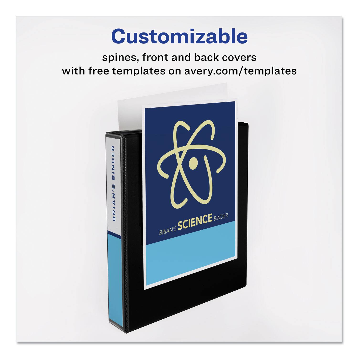 Customizable spines, front and back covers with free templates on avery.com/templates

BRIAN'S SCIENCE BINDER
