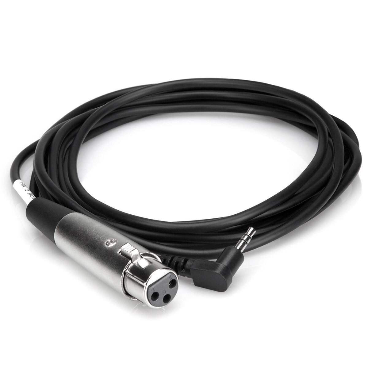 Hosa Technology - 3.5mm Stereo Mini Angled Male to 3-Pin XLR Female Cable, 1'