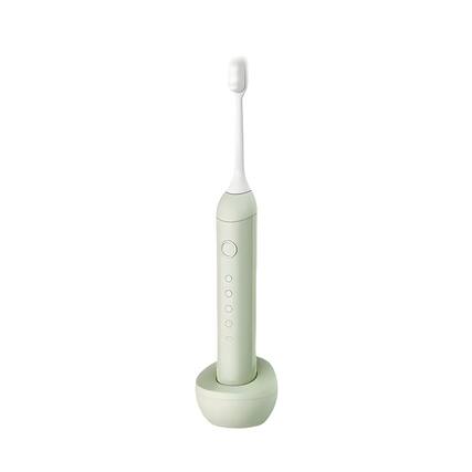 Front. Cluzine - Avocado Green Sonic Electric Toothbrush, 4 Modes, IPX7, Ultra-Soft Bristles with Travel Case.