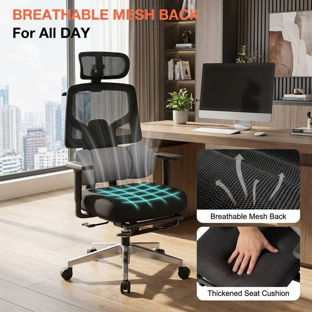BREATHABLE MESH BACK For All DAY

Breathable Mesh Back

Thickened Seat Cushion