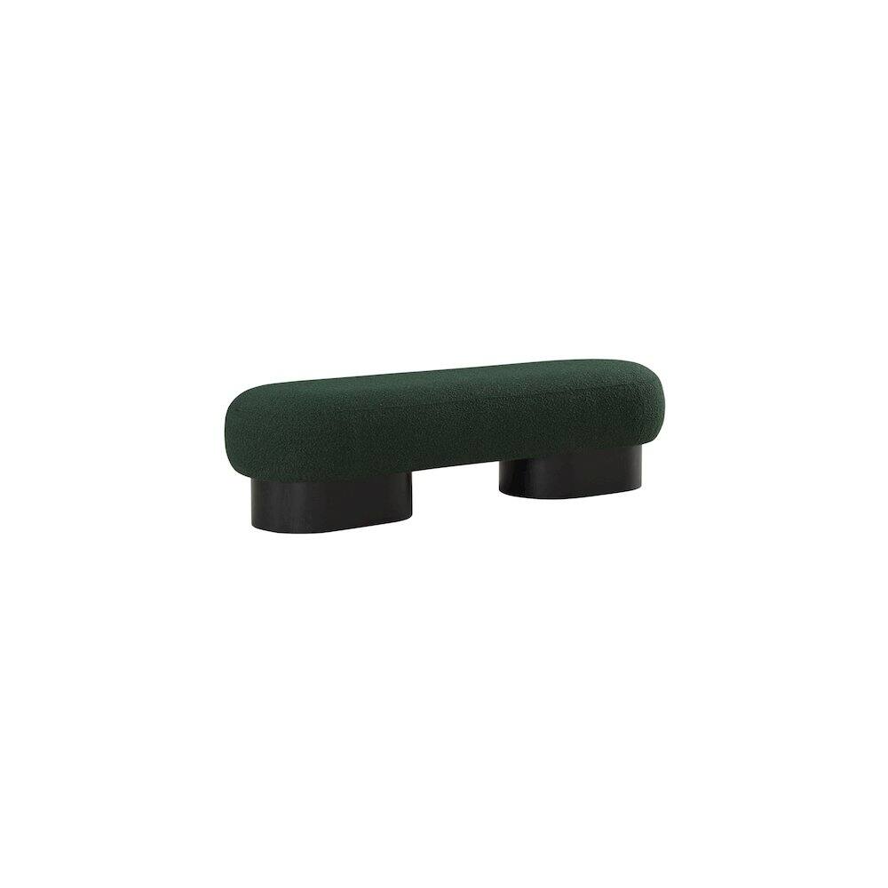 Alt View 2. Meridian Furniture - Robertson Green Boucle Fabric Bench - Green.