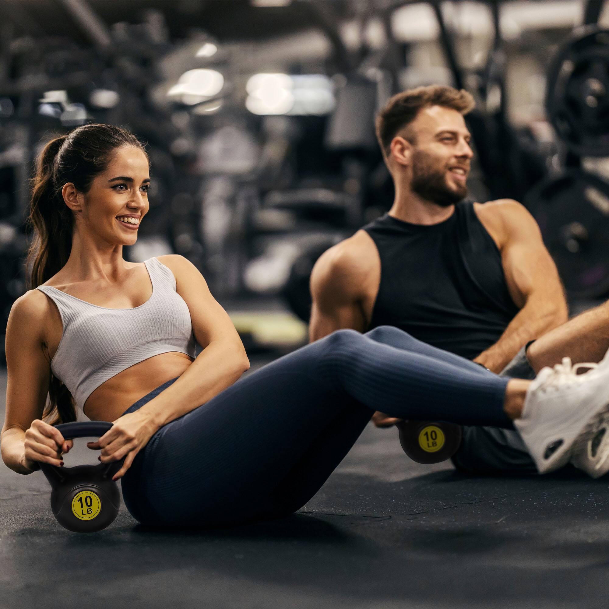 Alt View 4. BalanceFrom Fitness - BalanceFrom Kettlebell Fitness Exercise Weights, Set of 3, 10, 15, and 20 Pounds - Black.