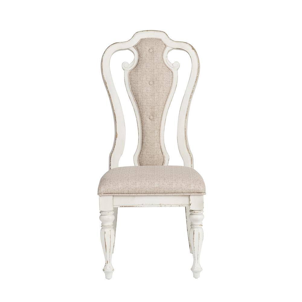 Left. Liberty Furniture Industries - Splat Back Upholstered Side Chair (RTA)-Set of 2 - White.