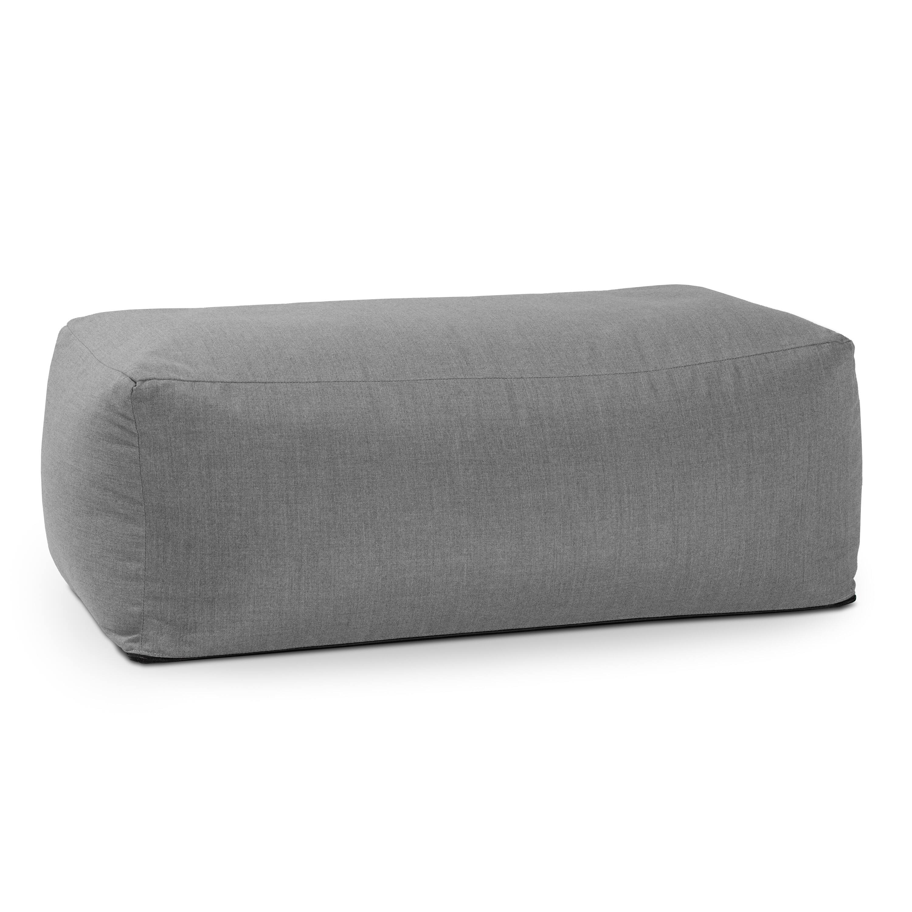 Jaxx - Coza Ottoman - Large Outdoor Pouf & Footrest - Sunbrella - Charcoal