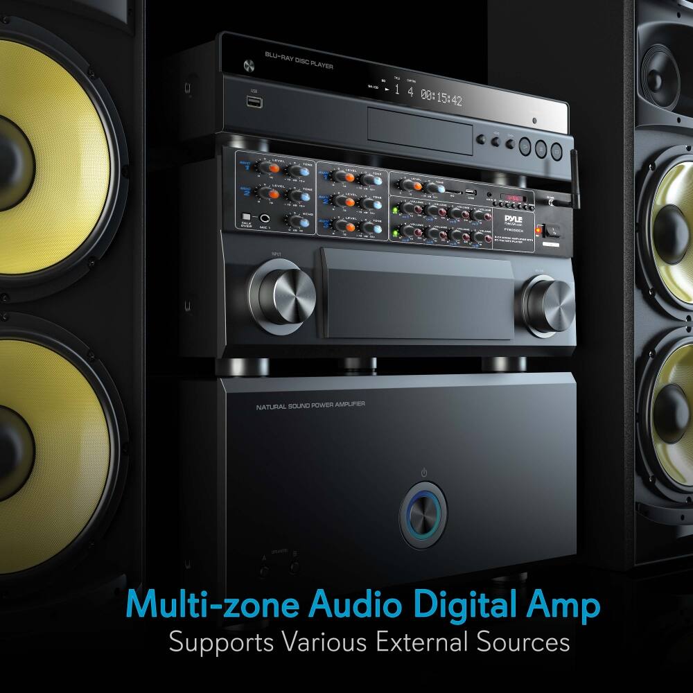 BL-BURY DSC PLAYER  
4 80:15:42 - 1 - - I - - - v00e PYL Cda - sa1 NATURAL SOUND POWER AMPLIFIER  
Multi-zone Audio Digital Amp  
Supports Various External Sources