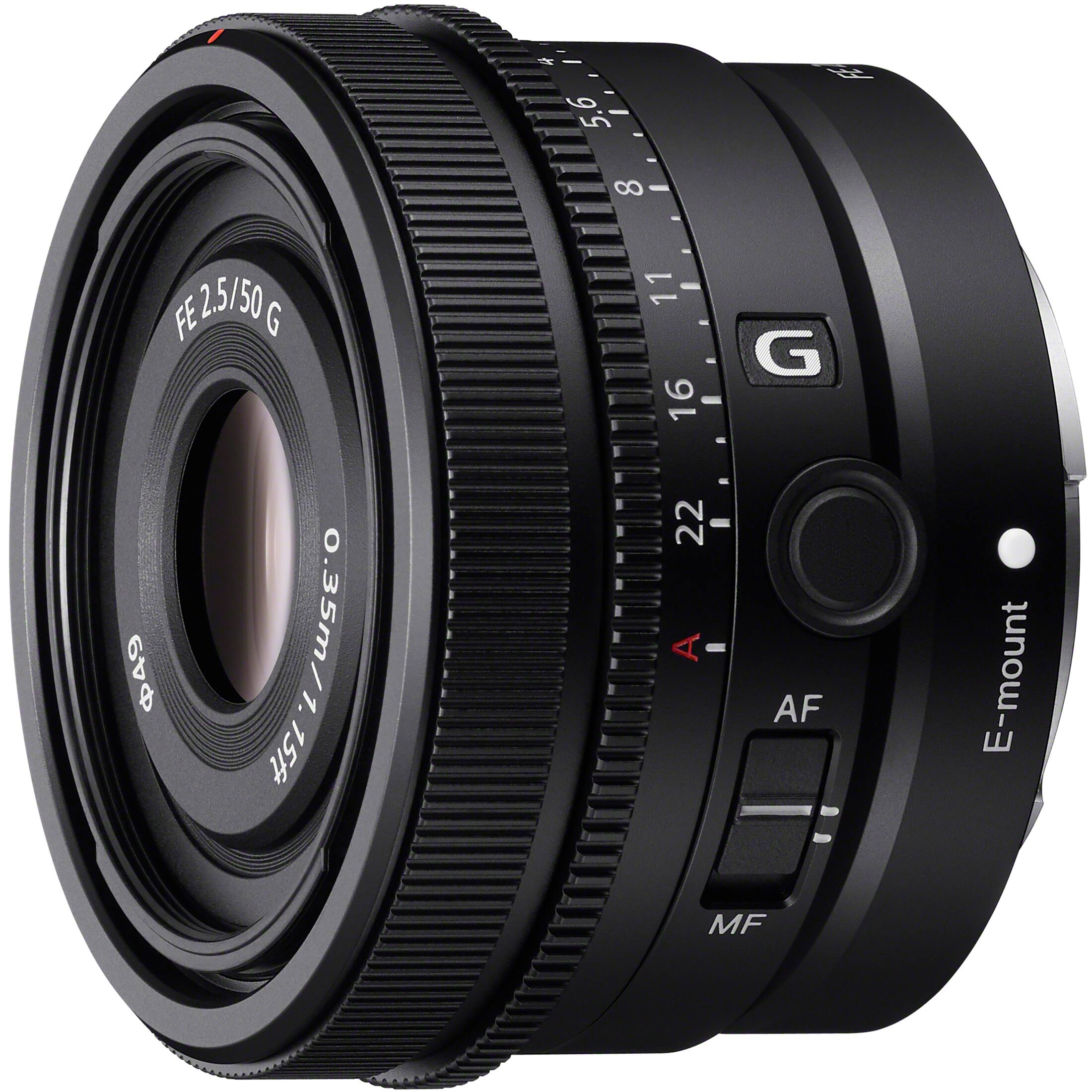 FE 2.5/50 G  
1:1.5-35mm  
E-mount  
AF MF  
G