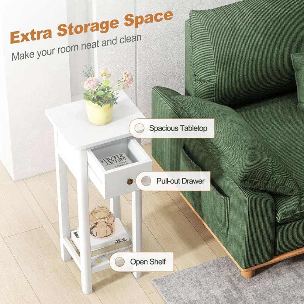 Extra Storage Space  
Make your room neat and clean  

- Spacious Tabletop  
- Pull-out Drawer  
- Open Shelf