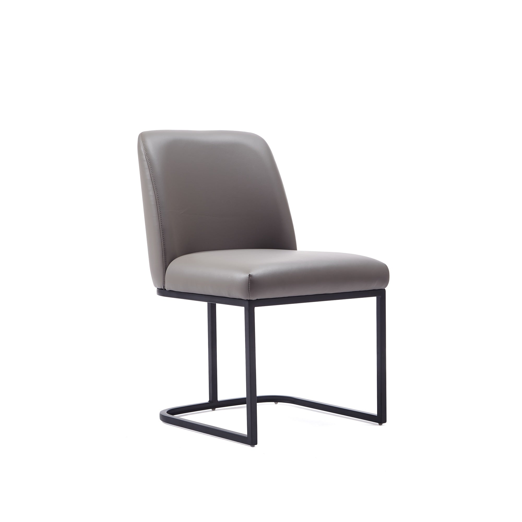 Alt View 6. Manhattan Comfort - Serena Modern Metal Vegan Leather Dining Chair - Set of 2 - Taupe.