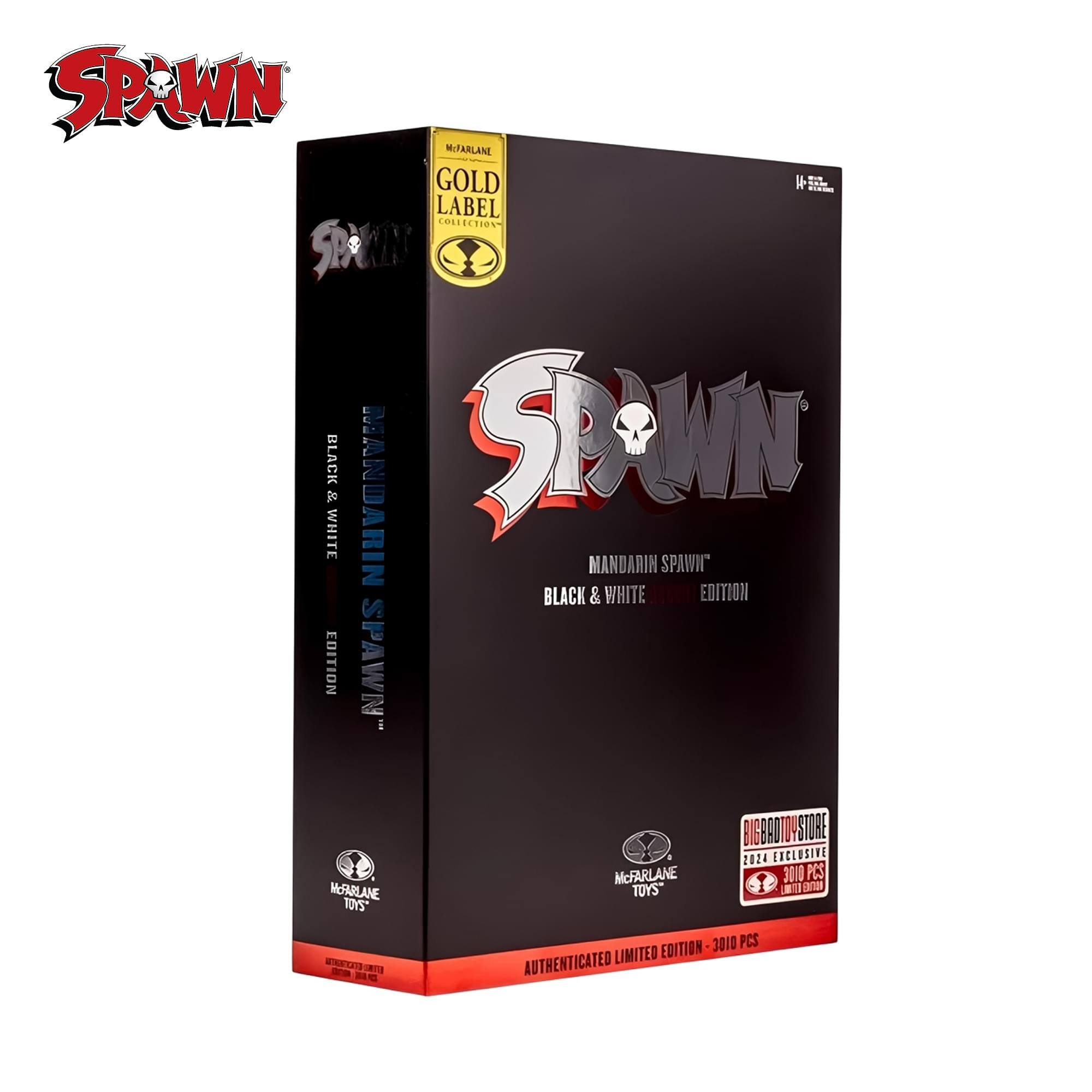 SPAWN MIPARLANE GOLD LABEL COLLECTION SPAWN BLACK & WHITE & MANDARIN STWN MANDARIN SPAWN BLACK & WHITE EDITION EDITION SPAWN McFARLANE TOYS BIGBROTSTORE 2024 EXCLUSIVE 3010 PCS AUTHENTICATED LIMITED