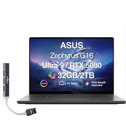 ASUS Zephyrus G16 Ultra 9 / RTX 5080 32GB/2TB OLED VR Ready RGB Backlit Keyboard