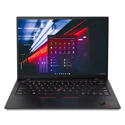 Front. Lenovo - ThinkPad X1 Carbon G9 14" WUXGA Touch Intel Core i7-1185G7 3.0 GHz up to 4.80 GHz 16GB 256GB SSD Windows 11 Pro Laptop - Black.