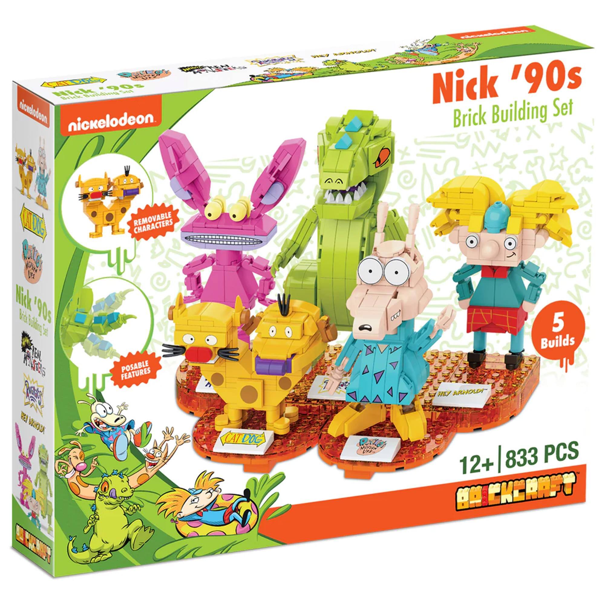 Nick '90s Brick Building Set  
Nickelodeon  
Removable Characters  
Posable Features  
5 Builds  
12+ | 833 PCS  
Nickelodeon  
Brick Craft