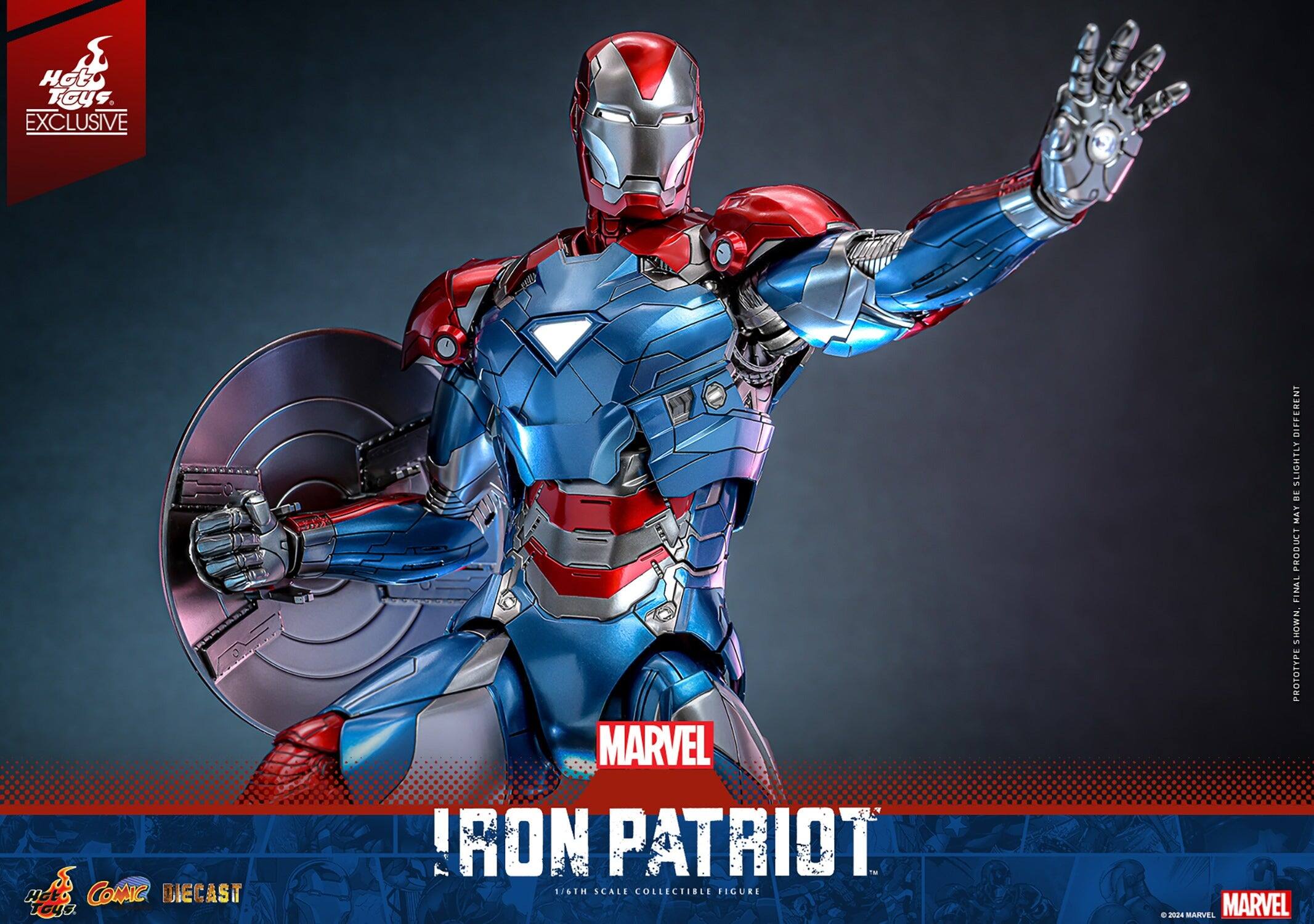 Hot Toys Exclusive  
Comic Diecast  
Marvel  
Iron Patriot  
1/6 Scale Collectible Figure