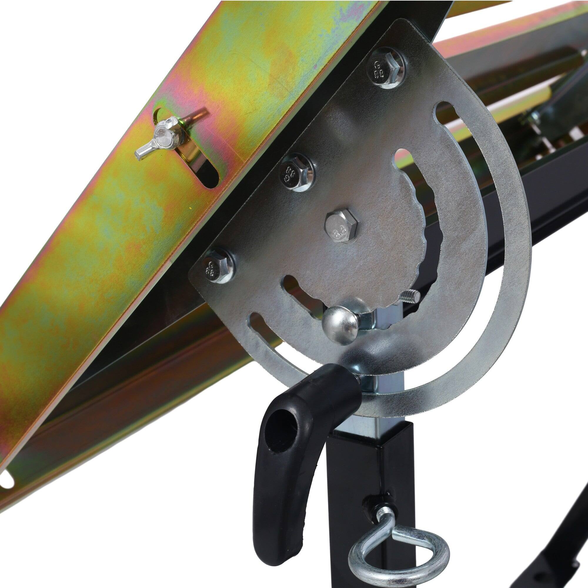 Alt View 4. Boyel Living - 30 inch L x 24 inch W Folding Adjustable Steel Welding Table with Solid Wood Top Wheels 400lbs Load.