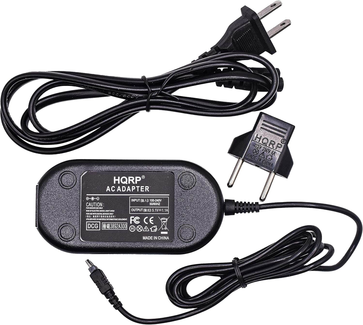 HQRP - AC Adapter for Panasonic DMW-AC5 DMC-FS20 DMC-FS3 DMC-FS5 DMC-FX10 DMC-FX12 DMC-FX30 DMC-FX33 DMC-FX50 Lumix Camera