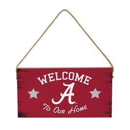 Evergreen Enterprises - Alabama Crimson Tide 6" x 11" Welcome Home Wood Wall Sign with Rope Hanger - Multicolor